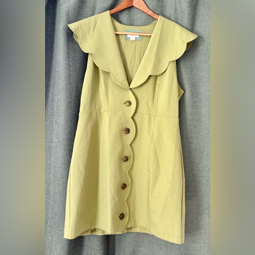 Anthropologie Maeve Scalloped Buttondown Dress size XL - Picture 4 of 8